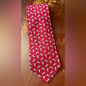 VINEYARD VINES Bull & Bear Red Silk mens Tie